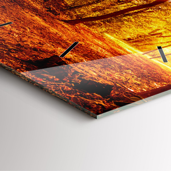 Wanduhr quadratisch Waldlandschaft in der Sonne