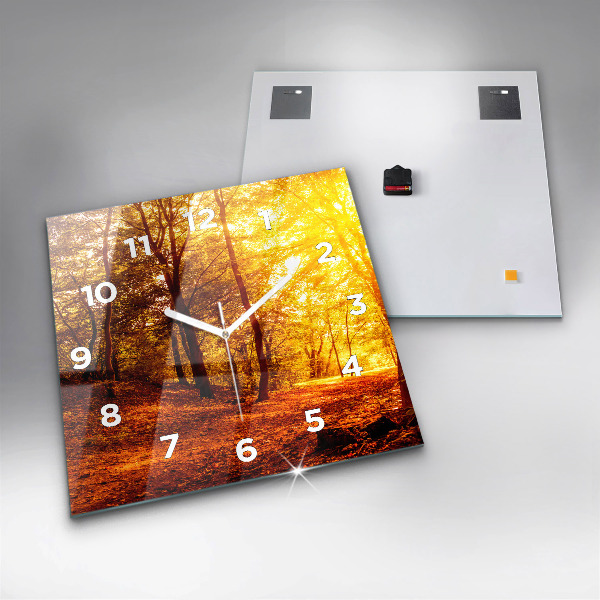 Wanduhr quadratisch Waldlandschaft in der Sonne