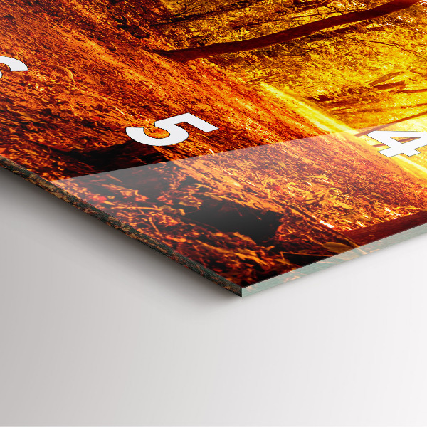 Wanduhr quadratisch Waldlandschaft in der Sonne