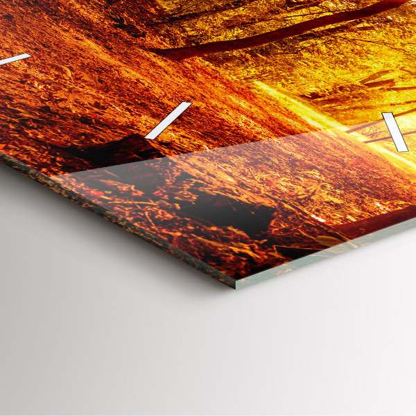 Wanduhr quadratisch Waldlandschaft in der Sonne