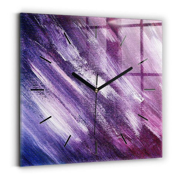 Wanduhr modern quadratisch Acrylfarbe Textur