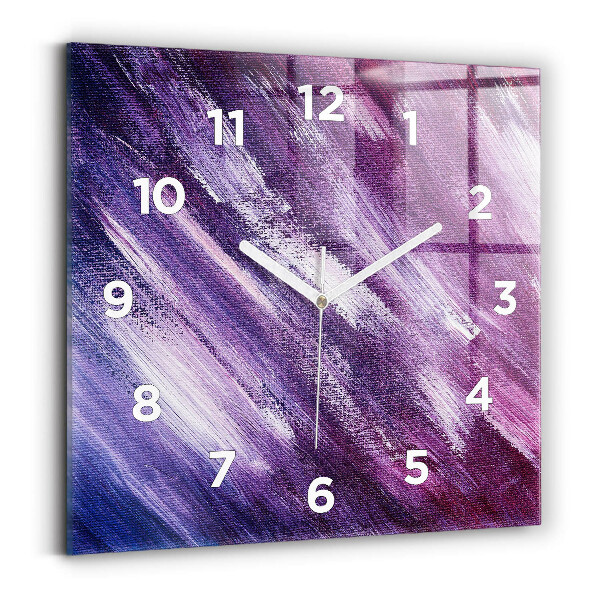 Wanduhr modern quadratisch Acrylfarbe Textur