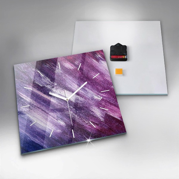 Wanduhr modern quadratisch Acrylfarbe Textur