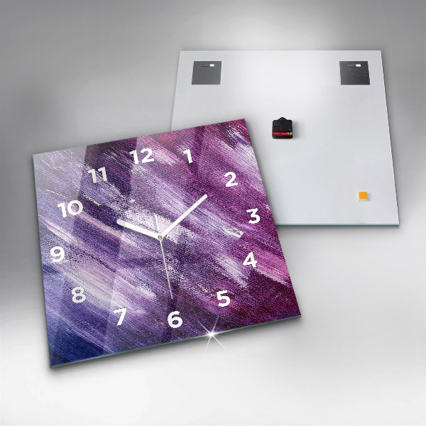Wanduhr modern quadratisch Acrylfarbe Textur