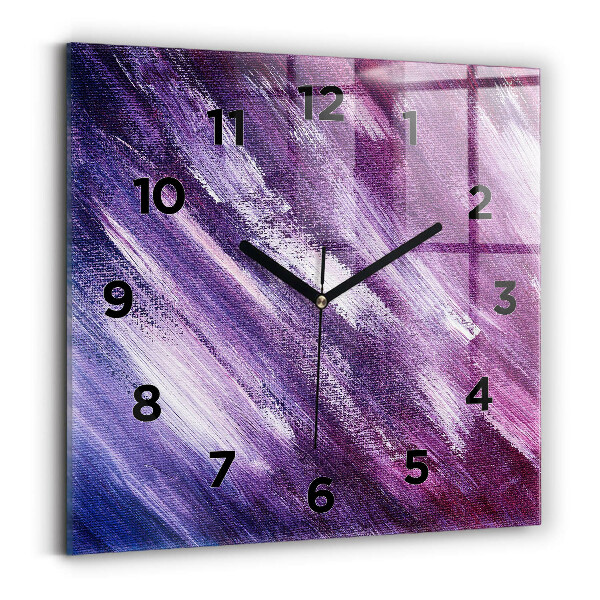 Wanduhr modern quadratisch Acrylfarbe Textur