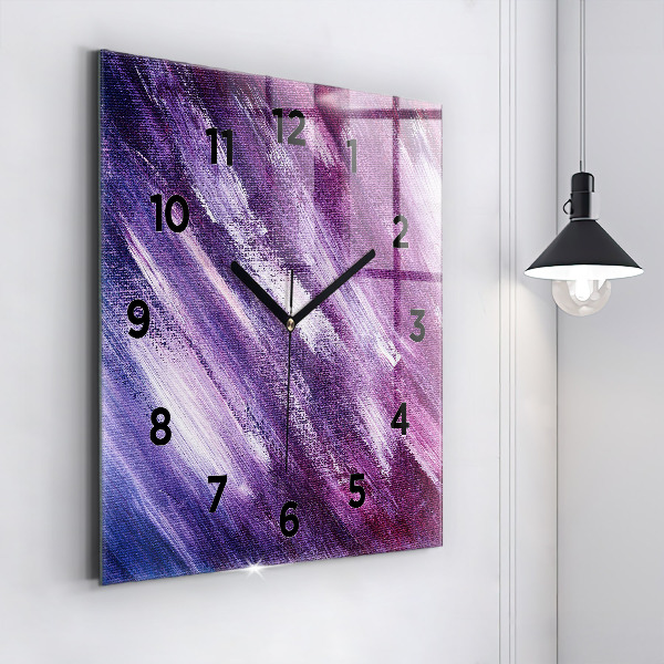 Wanduhr modern quadratisch Acrylfarbe Textur