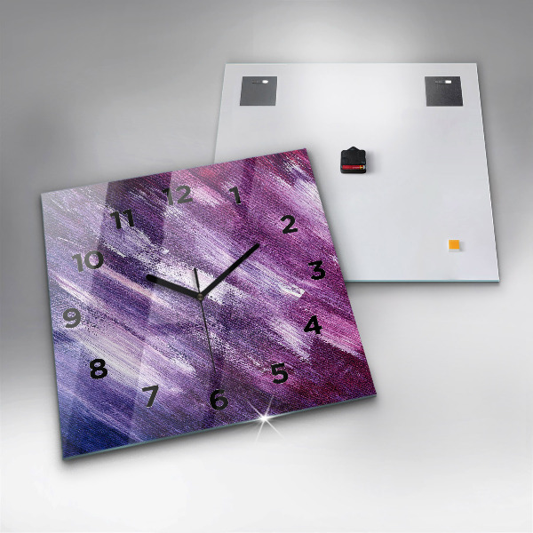 Wanduhr modern quadratisch Acrylfarbe Textur