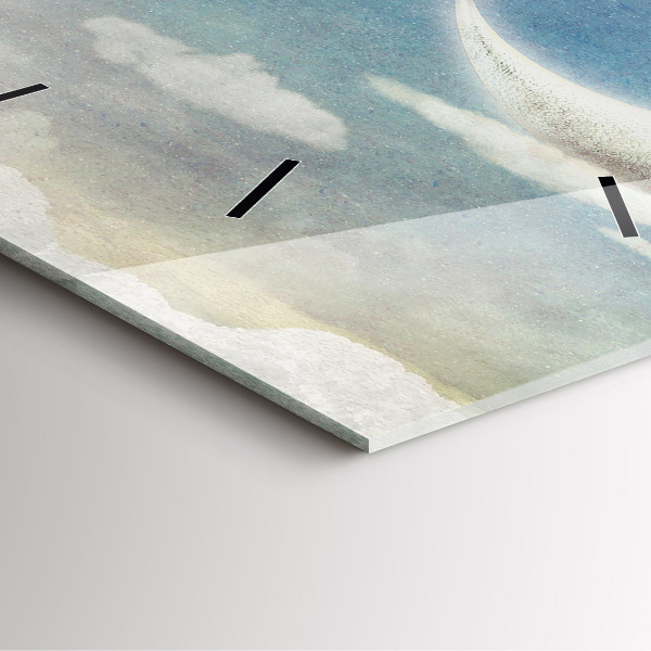 Wanduhr quadratisch Mädchen auf dem Mond