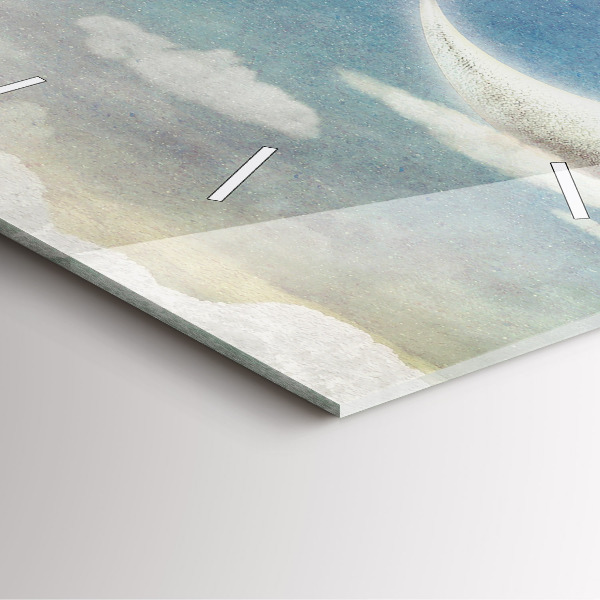 Wanduhr quadratisch Mädchen auf dem Mond