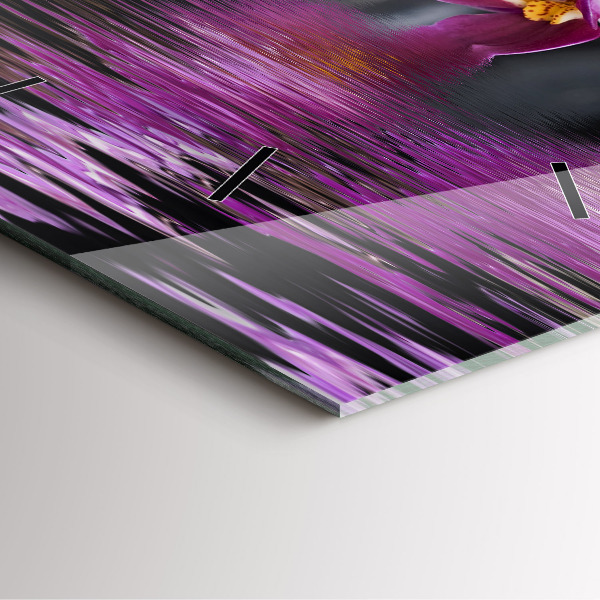 Wanduhr modern quadratisch Orchideenblüte auf dem Wasser