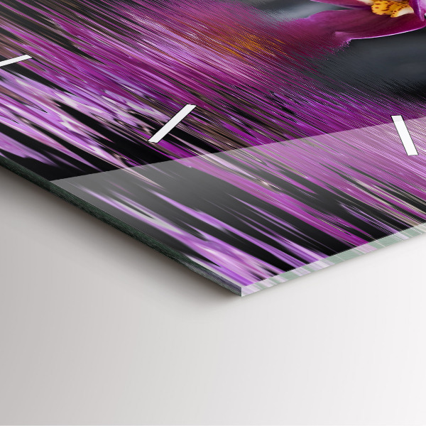 Wanduhr modern quadratisch Orchideenblüte auf dem Wasser