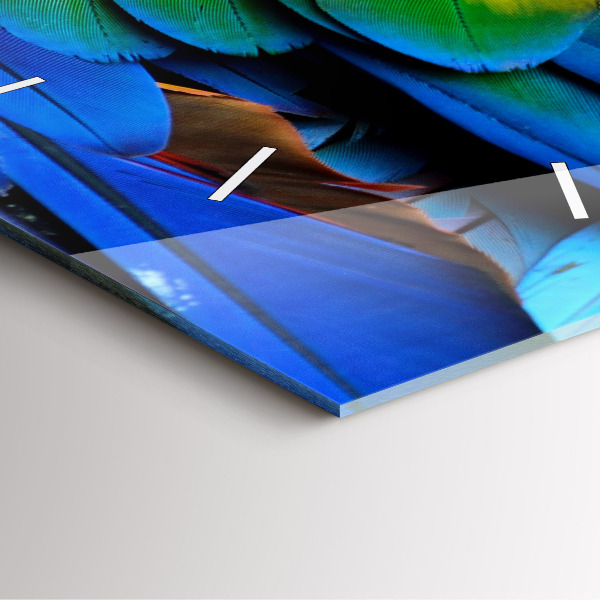 Wanduhr quadratisch Ara-Vogel Bunte Flügel