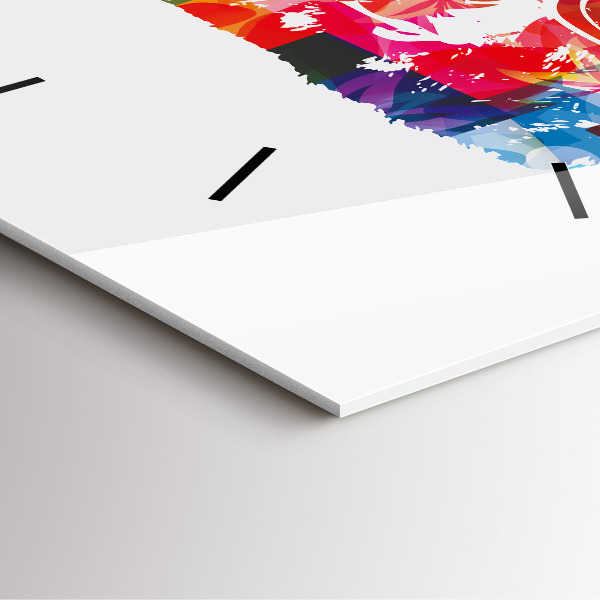 Wanduhr modern quadratisch Bärenkopf