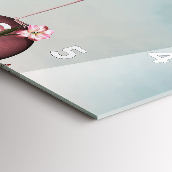 Wanduhr quadratisch mit motiv Surrealistischer Flamingo