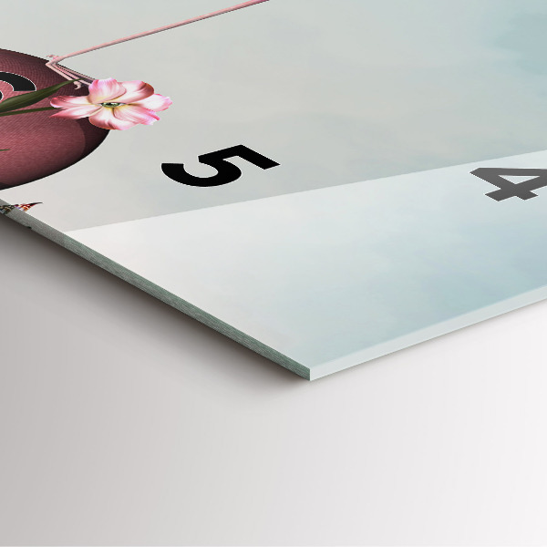 Wanduhr quadratisch mit motiv Surrealistischer Flamingo