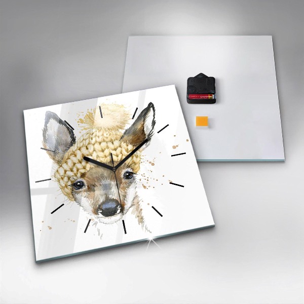 Wanduhr quadratisch Hirsche