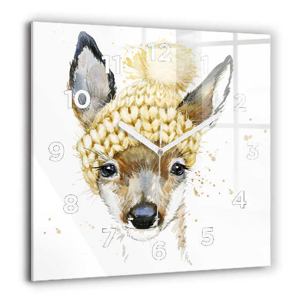 Wanduhr quadratisch Hirsche