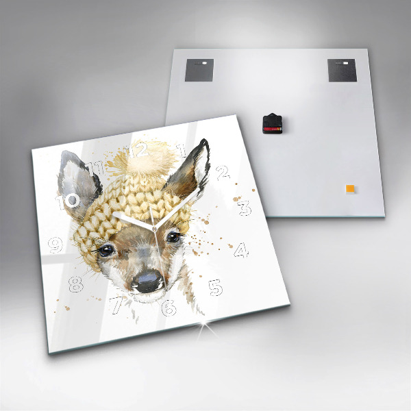 Wanduhr quadratisch Hirsche