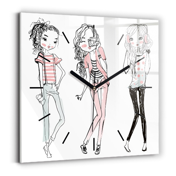 Wanduhr quadratisch mit motiv Frauenmode