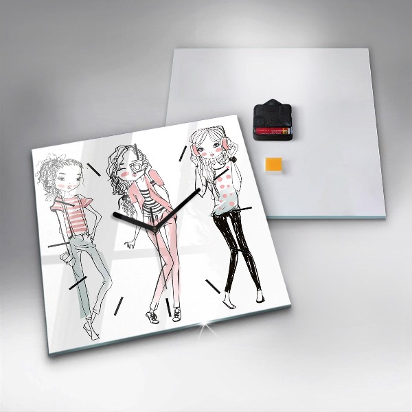 Wanduhr quadratisch mit motiv Frauenmode