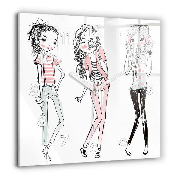 Wanduhr quadratisch mit motiv Frauenmode