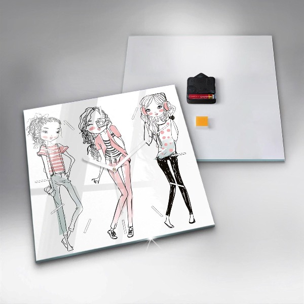 Wanduhr quadratisch mit motiv Frauenmode