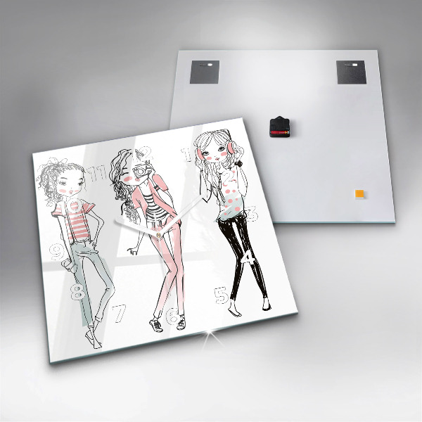 Wanduhr quadratisch mit motiv Frauenmode