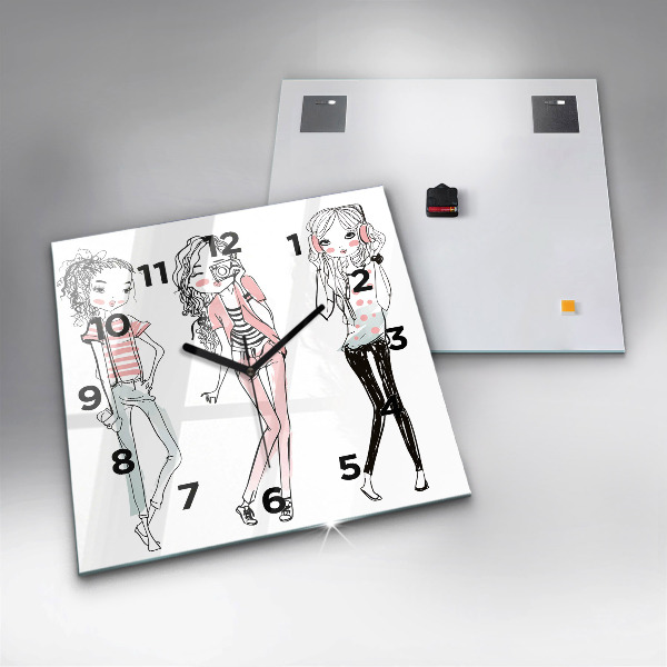 Wanduhr quadratisch mit motiv Frauenmode