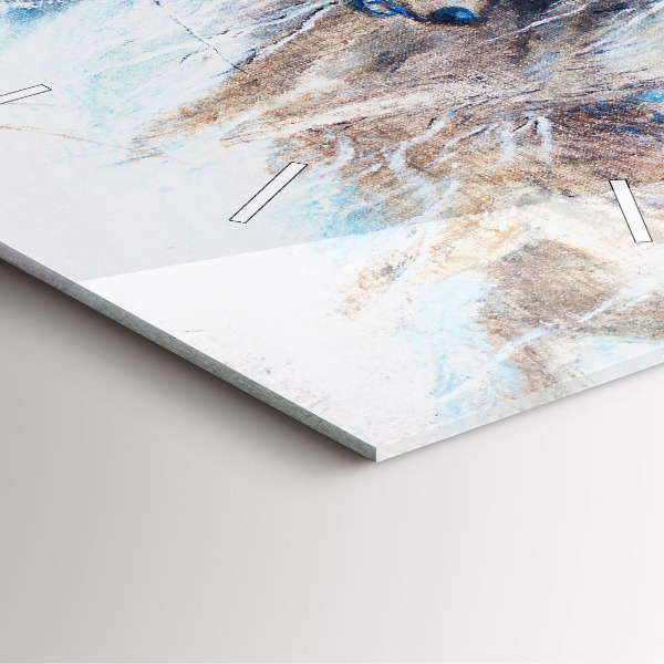 Wanduhr modern quadratisch Wölfe im Wald