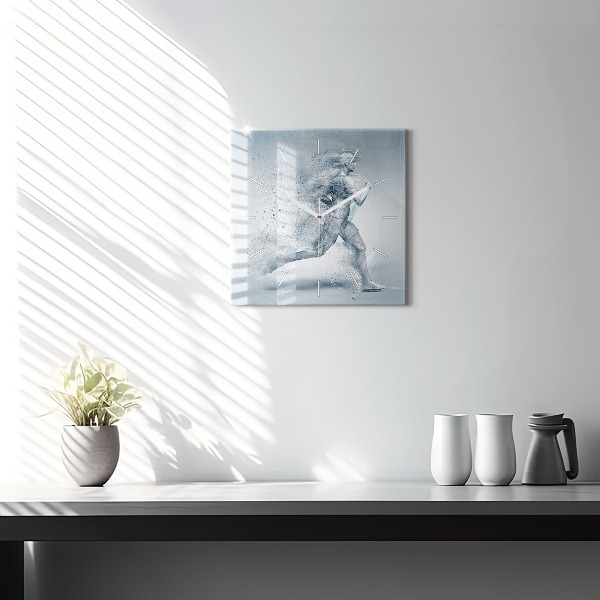 Wanduhr quadratisch mit motiv Laufender Mann