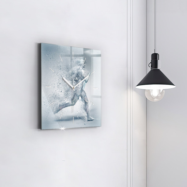 Wanduhr quadratisch mit motiv Laufender Mann