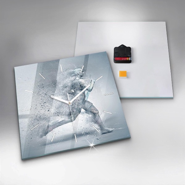 Wanduhr quadratisch mit motiv Laufender Mann