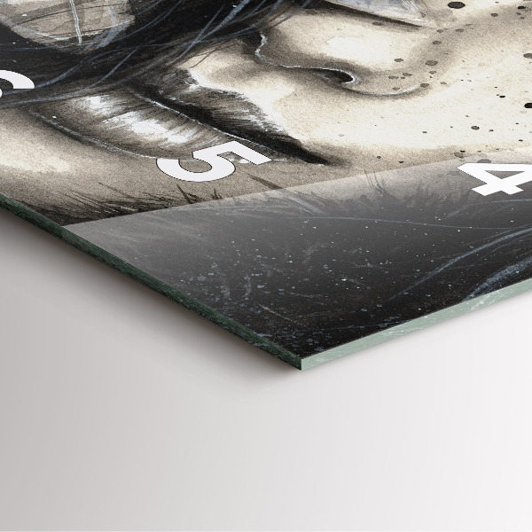 Wanduhr quadratisch Gemaltes Porträt