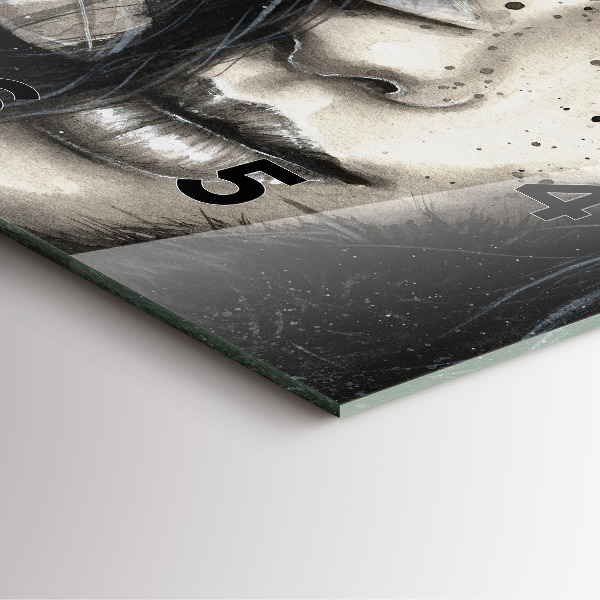 Wanduhr quadratisch Gemaltes Porträt