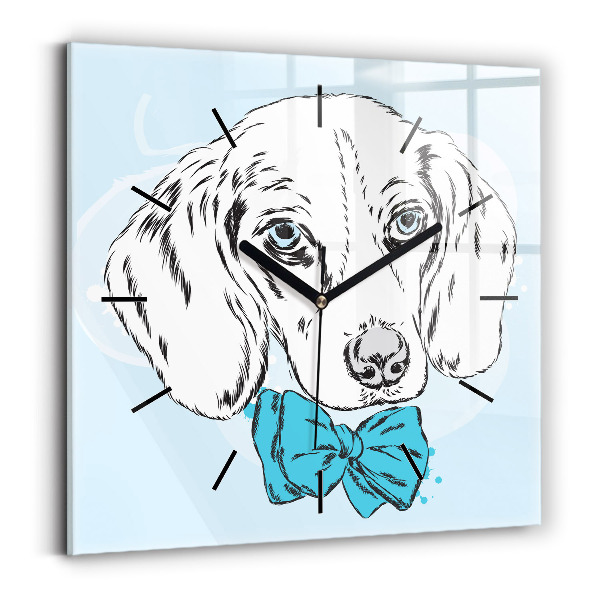 Wanduhr quadratisch mit motiv Hündchen