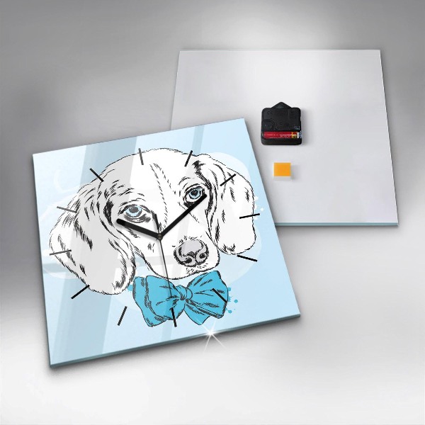 Wanduhr quadratisch mit motiv Hündchen