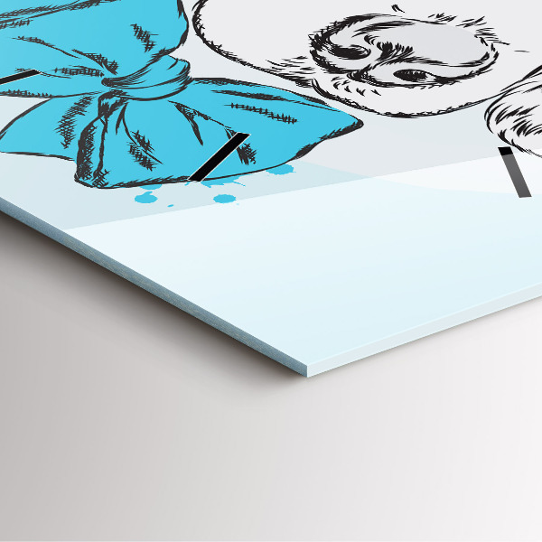 Wanduhr quadratisch mit motiv Hündchen