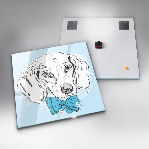 Wanduhr quadratisch mit motiv Hündchen