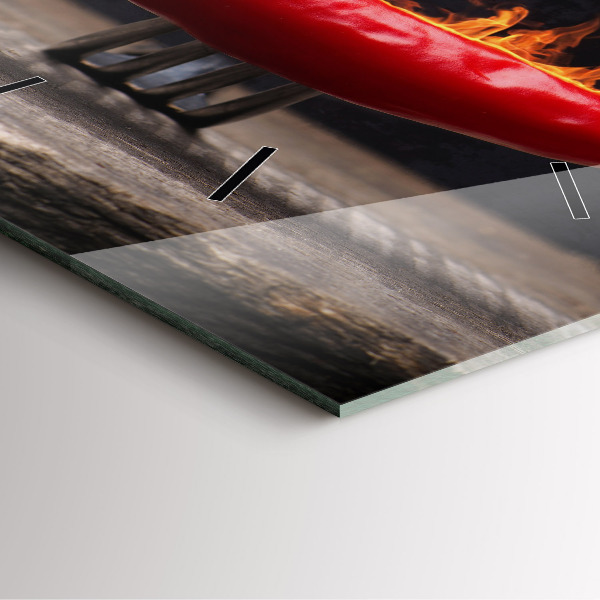 Wanduhr modern quadratisch Peperoni-Schote