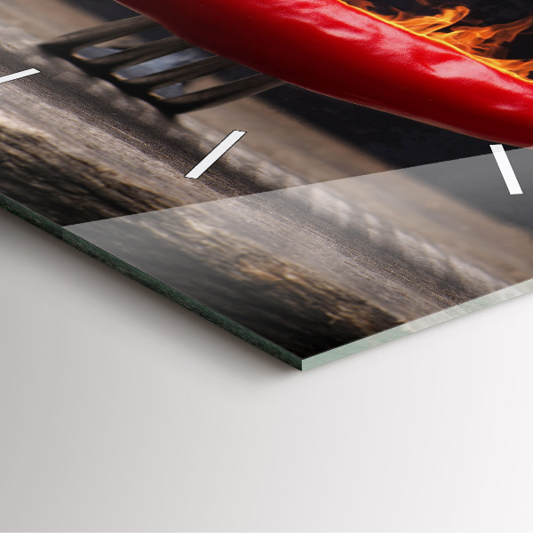 Wanduhr modern quadratisch Peperoni-Schote