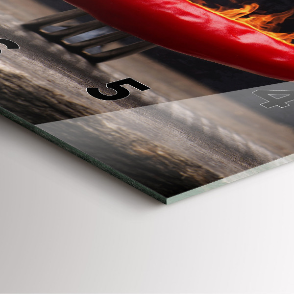 Wanduhr modern quadratisch Peperoni-Schote