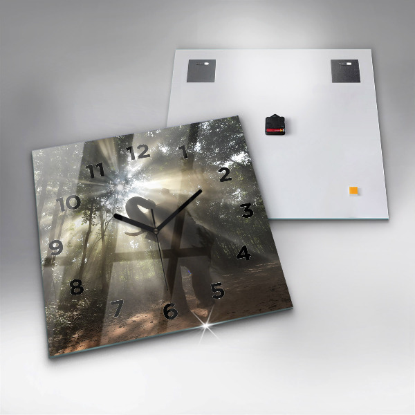 Wanduhr quadratisch Elefant im Dschungel