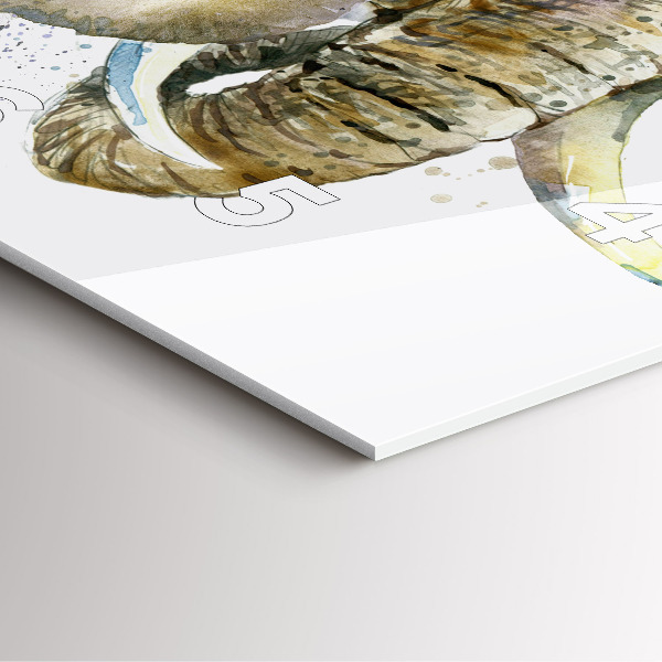 Wanduhr quadratisch mit motiv Gemalte Tiere Elefant