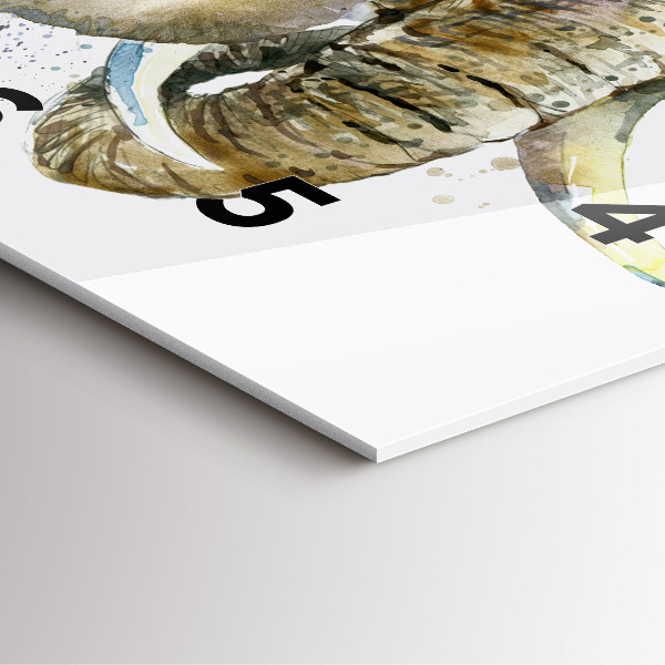 Wanduhr quadratisch mit motiv Gemalte Tiere Elefant