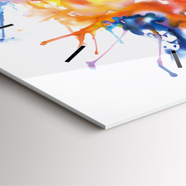 Wanduhr modern quadratisch Löwe - Aquarell