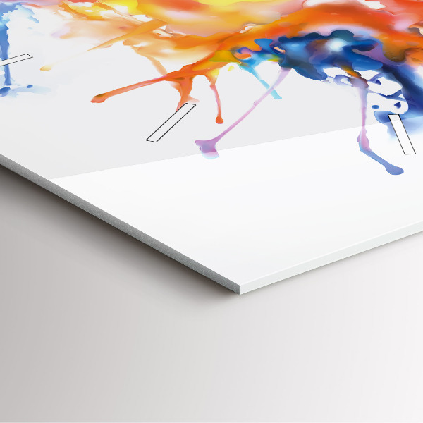 Wanduhr modern quadratisch Löwe - Aquarell