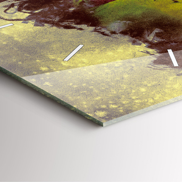 Wanduhr modern quadratisch Frau im Wald