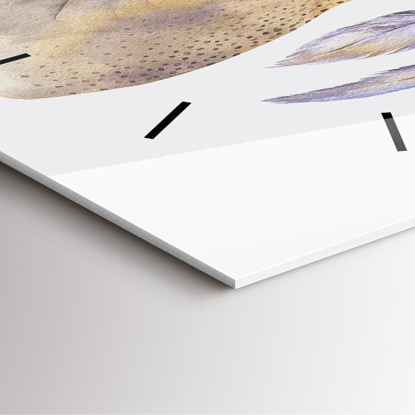 Wanduhr quadratisch mit motiv Hirschkopf und Blumen