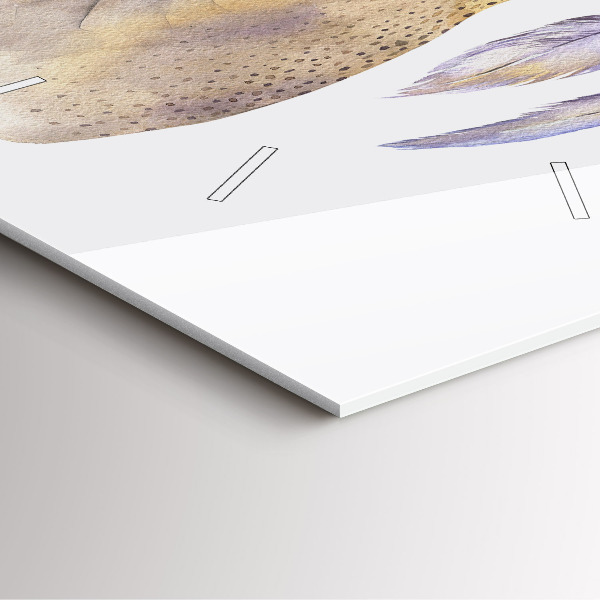 Wanduhr quadratisch mit motiv Hirschkopf und Blumen