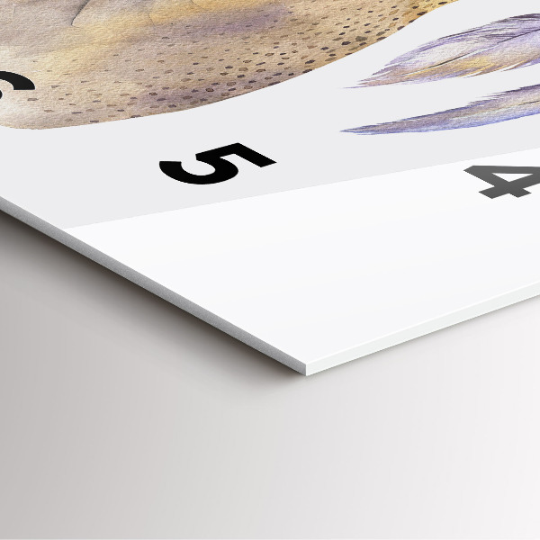 Wanduhr quadratisch mit motiv Hirschkopf und Blumen